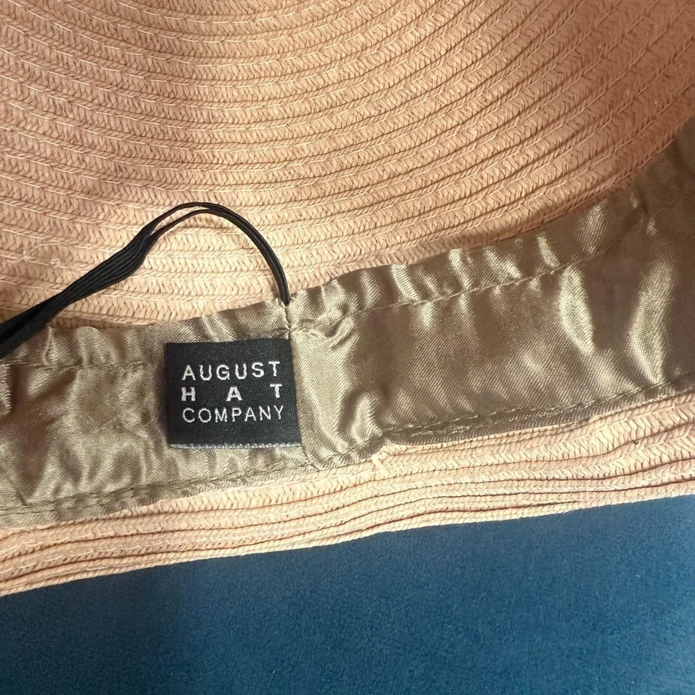 August Hat Company Floral Cloche Sun Hat Garden Party Beige Pink